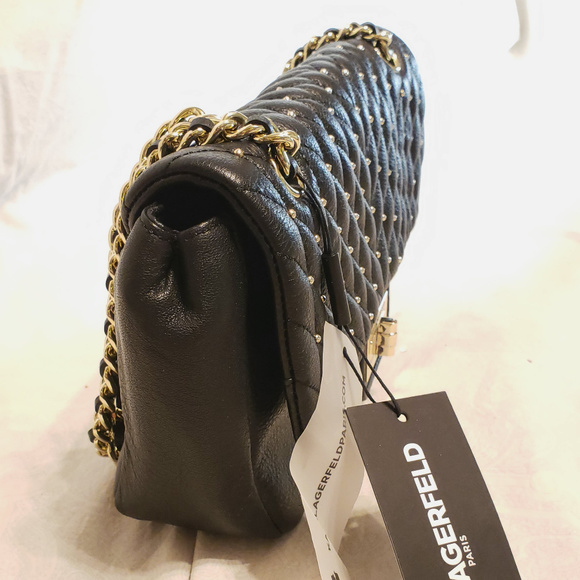 NWT Karl Lagerfeld Paris Leather Studded Crossbody - Picture 8 of 8